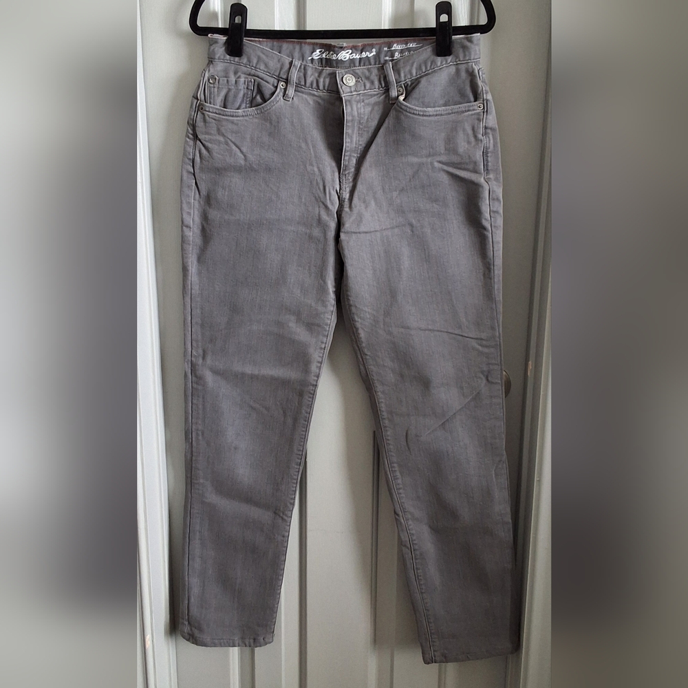 Eddie Bauer Plaid Lined Grey Jeans